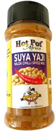 Hot Pot Africa Suya Spice | Yaji, (2pks) Pepper Spice Mix | Chilli Seasoning (100g each), Barbeque Kebab Pepper Spice Mix Refill | Chilli Seasoning for Chicken, Pork, Beef, Fish & Vegetables