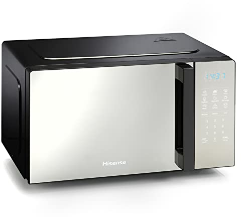 Hisense 700 Watts 20 Litre Black Digital Solo Microwave Oven With 800W Grill H20MOMBS4HGUK Automatic Defrost, 9 Auto Cook Menus, Clock & Timer, Easy Clean
