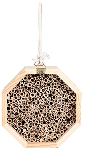 BAOFUYA Insekten und Bienenhotel aus Holz, Insektenhaus aus Holz, Gartenunterstand, Nisthabitat, Wildbienenhaus, Insektenheim, Insektenhotel für Marienkäfer, Schmetterlinge