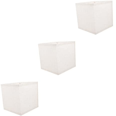 OSALADI Tischlampenschirme 3 Stück Lampenschirm Quadratischer Lampenschirm Tischlampenschirm Gehäuseabdeckung Schreibtischlampe Beige Stoff Trommel Lampenschirm