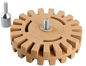 CNCYEAH 1 Stück Folienradierer Mit 6mm Bohradapter, Radierer Gummi Aufkleber Entferner, Felgen Radierer für Entfernen Von Folien- Und Klebstoffresten An Fahrzeugen