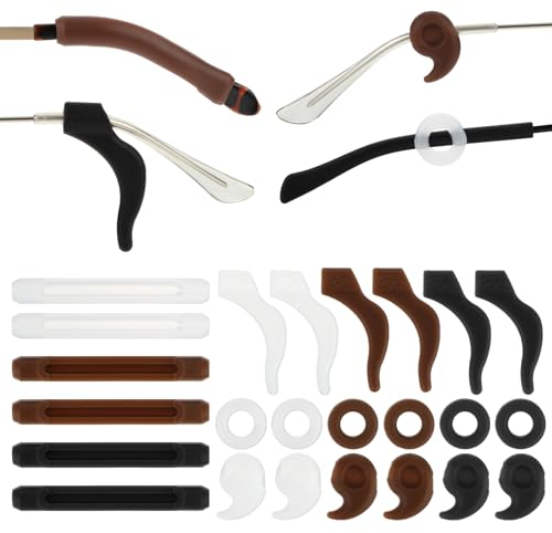 WLLHYF Eyeglasses Retainers Silicone Glasses Temple Holders Anti-slip Protectors Eyeglasses Ear Grips Premium Ear Hook Protectors for Spectacle Sunglasses Reading Glasses(12Pairs)
