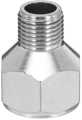 PATIKIL 1/8 to 1/4 Air Brush Hose Adapter, 1PCS 1/8 BSP Male to 1/4 BSP Female Fitting Conversion Adapter Nipple Metal Connector for Air Compressors