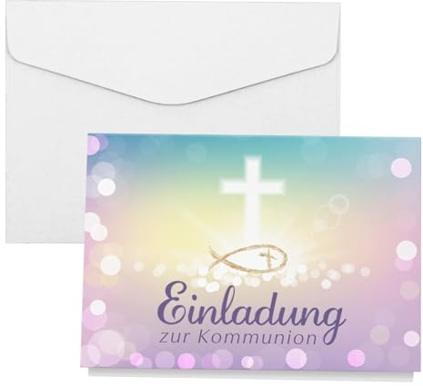 DOWNDRIFT Einladung kommunion,12 Einladungskarten Kommunion mit Umschlag einladung kommunion mädchen junge,Einladungskarten Kommunion,Einladungen zu Kommunionsfeier Einladung Karten
