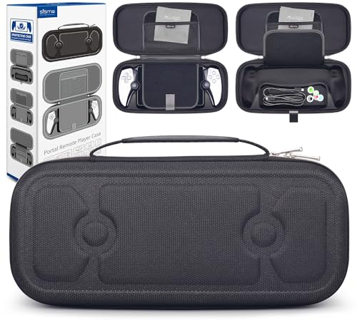 sisma Aufbewahrung Tasche Kompatibel mit PS5 Playstation Portal Remote Player Hard Case Schutz Hülle Schwarze Robuste Tasche & Bildschirm Reinigungstuch