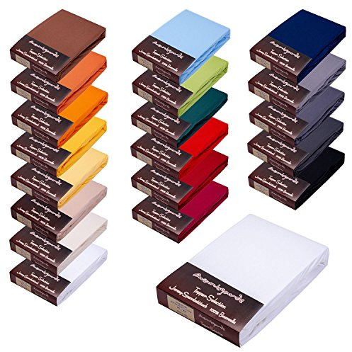 AVANTGARDE Premium Topper - Spannbettlaken - 180x200-200x220 cm - extra niedriger Steg - für Boxspringbett - Topperauflage - Spannbetttuch Jersey Baumwolle, ÖKO-TEX (01 Weiss)