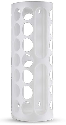 home stuff Plastic Bag Dispenser Holder White, Space Saving Wall Mount or Hanging Bag Storage Organizer, Ideal for Storing Thing Like Plastic Bags, Kitchen Rolls, Gloves and Socks, 45x16x13CM, 1 Pack