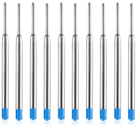 DOETYD 10 PCS Blue Ink Pen Refills, Ballpoint Refill Set for Parker Ballpoint Pens