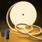 MMEEVT LED Strip Lights 10M, Dimmable Warm White Neon Led Strip Lights, 24V Cuttable Flexible 3000K Neon Light Strip with Power Adapter, Outdoor neon Lights Waterproof IP67 for DIY Home Decoration