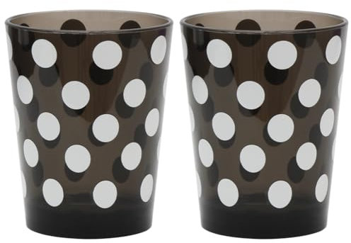 Youngever 4 Pack 16 Ounce Plastic Tumblers, Bistro Plastic Glasses, Cafe BreakResistant Drinking Glasses, Shatterproof Beverage Tumblers, Reusable, NO BPA, Top rack Dishwasher Safe (White Polka)