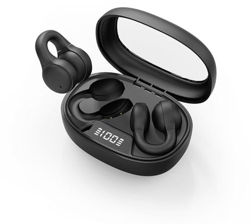 Ultra Open Ear Earbuds Clip On Gym Earphones Air Bone Conduction Running Ear Clip Headphones Wireless Bluetooth Open Ear Buds Sports Earphones TWS Wireless Earbuds Bluetooth 5.3 for iPhone Android