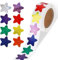 500 Stück Sterne Sticker 10 Farben Sticker Sterne Aufkleber Glitzer Belohnungssticker 2,5cm Sterne Aufkleber Selbstklebende Glitzer Aufkleber Bunte Laser Belohnungssticker für Schule Lehrer Belohnung