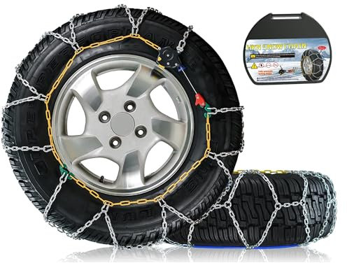 Automatische Schneeketten, 2 Stück x 12mm, 1 Minute schnelle Montage von Schneeketten mit automatischem Spanner,universelle Notfall-Reifentraktionskette für Pkw, Pickups und SUVs (HKN 130)