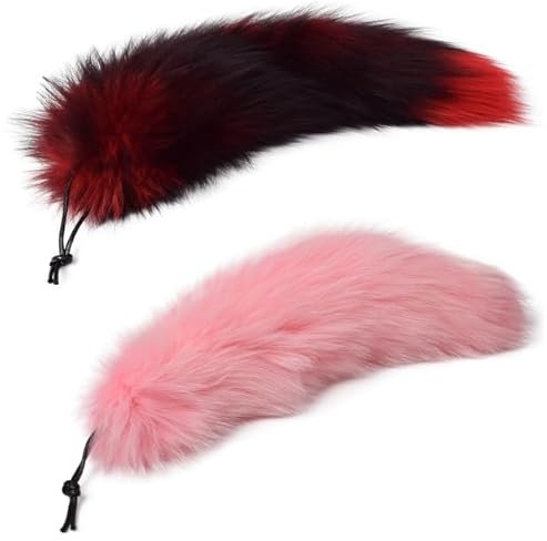 Nocyclonic 2 Pieces FuchsschwanzFuchsschwanz Anhänger etwa 40cm,fox tail,Fell Schwanz Keychain fox tail keychain Auto Schlüsselketten Anhänger Weich Flaumig Dicht Dekoration (G)