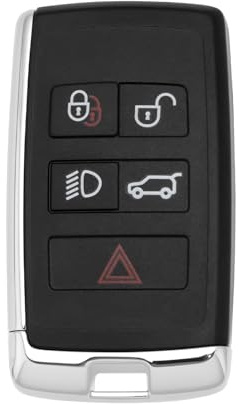 YINETTECH 1pc 5 Button Key Case Fob Remote Key Shell Cover Remote Control 5 Button Pad Compatible with Range Rover Evoque Sport L551 L405 2018, Black
