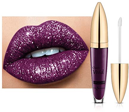 Lipgloss Glänzend, Flüssiger Lip Oil 3D Glitzer Feuchtigkeitsspender Lang anhaltende Lip Gloss, Lippen Care Lippenöl Lippenpflege für Trockene Lippen, Metallic Shimmer Liquid Lipstick