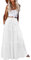 Hotouch Jupe longue pour femme, taille haute, élégante, coupe trapèze, avec cordon de serrage, couleur unie, avec poches, pour loisirs, Blanc., XL