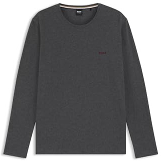 BOSS Mens Mix&Match LS-Shirt R Long-Sleeved T-Shirt in Stretch Cotton with Embroidered Logo