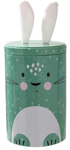 Zasdvn Ostern Bonbon-Box, Metall Ostereierbeutel Blechdose für Cookies, Vorratsdosen für Lebensmittel in Kaninchenform, 16 cm Snackdosen mit