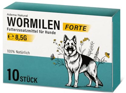 Adema Natural® WORMILEN – Wurmmittel sekundierend - Wormwood Extrakt Hund – Natürliche Formel für Hunde - Wurmkur Sekundierend - Ergänzungsfuttermittel für eine optimale Unterstützung - ohne Zusätze