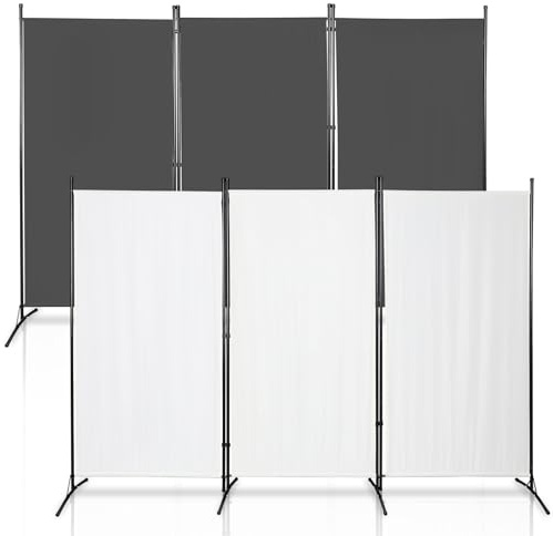 Peviasot Outdoor Paravent Wetterfest 260x180cm - Raumteiler 3 Teilig Beige für Großraum, Zimmerteilung Indoor | Spanische Wand Klappbar Sichtschutz (Anthrazit)