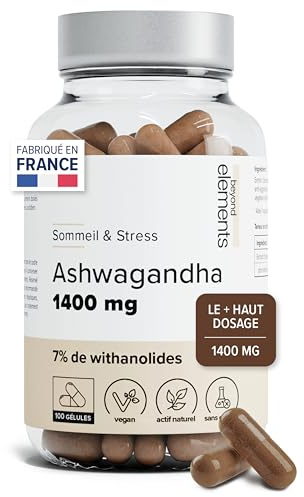 Ashwagandha Pure 1400mg Extra Fort - Régulation Cortisol - 7% Withanolides