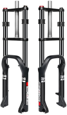 HWEVDHJ 20 Zoll Mountainbike Federgabel 4.0 Fatbike Fahrrad Vorderradgabel 200mm Federweg Doppelschulter Downhill Gabel 1-1/8 Gerades Rohr Scheibenbremse Fahrradgabeln QR 9 * 135mm