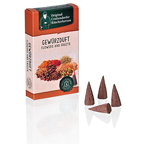 Crottendorfer Räucherkerzen Flower & Fruits - Duft: Gewürzduft - Größe: M - 24 Stück - Made in Germany