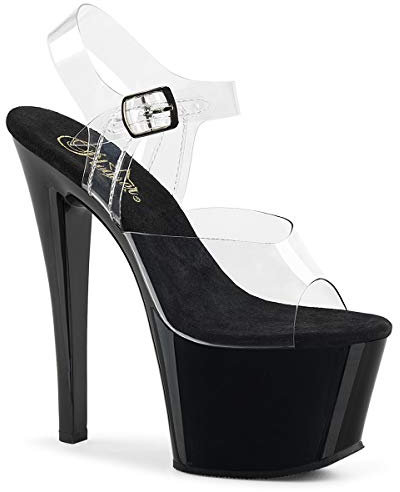 Pleaser SKY-308 CLR/Blk UK 8 (EU 41)