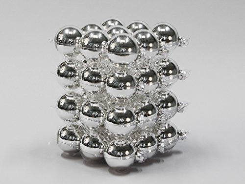 36 Stück Weihnachtskugeln 5,7cm (Silber glänzend)
