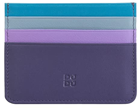 Porta carte di credito colorato in pelle Nappa 6 tasche DUDU Mauve