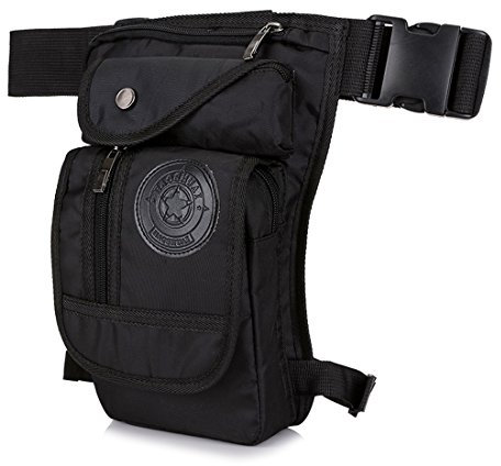 Beintasche Motorrad Oxford Taille Pack Hüfttasche für Herren Frauen Oberschenkel Taille Hintern Hüfte Gürteltasche Outdoor Reisen Wandern Cyling Tactical Outdoor Sport Pack Tasche Schwarz