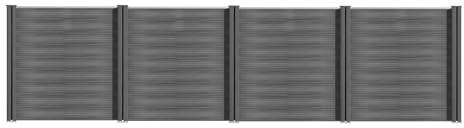 S SIENOC WPC Zaun WPC-Zaun 180x705cm Bildschirm-Zaun Garten Zaun | Terrace (4X Element + 5X Pfosten, Grau)