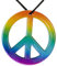 NET TOYS Cooler Hippie-Schmuck Woodstock | Regenbogenfarben | Hinreißendes Damen-Accessoire Peace-Kette mit Anhänger geeignet für Mottoparty & Karneval