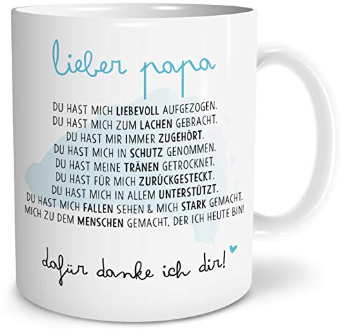 OWLBOOK® Geschenke für Papa zum Geburtstag | Geburtstagsgeschenk Tasse | Weihnachtsgeschenke | Danksagung | Keramik 300 ml