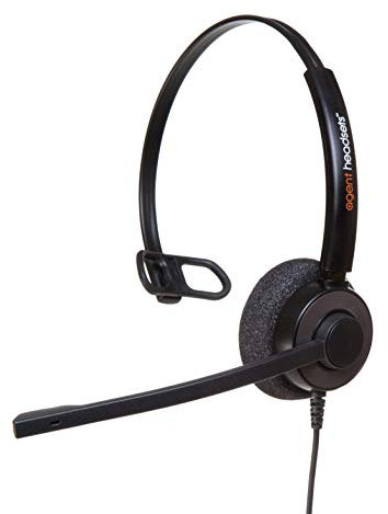 Agent 350 Monaural Noise Cancelling Headset With 3.5mm adapter cable for iPhone, Samsung, HTC, LG, BlackBerry, ZTE, and All Smartphones with 3.5mm Port