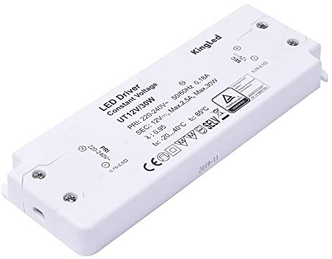 Kingled – Alimentatore AC/DC 30W DC 12V Serie UT Ultra Sottile Idoneo per Mobili in Legno