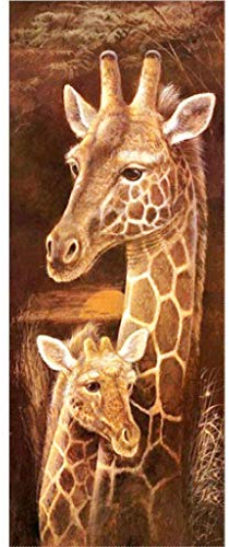 ParNarZar Diamond Painting Set Giraffe mit Baby Gross 40x105cm Ganzes Bild Geklebt 5D Runde Steine voll Diamant Malerei Kunsthandwerk Große Afrika Tier