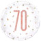 Dazzling Rose Gold 70th Birthday Glitz Round Foil Balloon (45cm) - Perfect for Birthday, Annivesaries & Memorable Celebrations - 1 Pc
