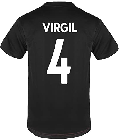 Liverpool FC Mens Virgil 4 Poly T-Shirt Black LFC Large