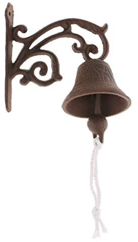 Tubayia - Campanello da parete in ghisa, vintage, per casa e giardino (D)
