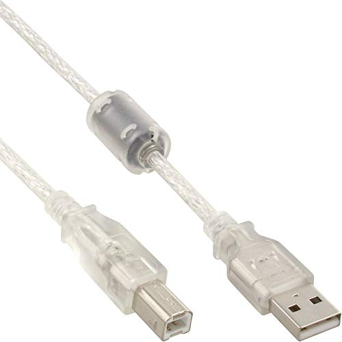 InLine® Cable USB 2.0 (7 m, núcleo de ferrita), transparente