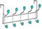 Chrome 10 Hook Over Door Hanger with Plastic Balls (Blue)