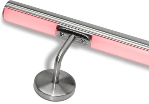 Treppengeländer aus Edelstahl mit LED weiß natürlich multicolor LED-Vorbereitung (160 cm, Treppengeländer mit mehrfarbigen RGB-LEDs)