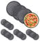 Relaxdays Set da 20 Teglie per Pizza, Rotonda, Forata, Antiaderente, per Crostate, Acciaio, Padella, ∅ 32 cm, Antracite