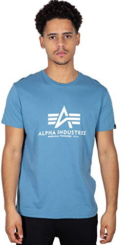 Alpha Industries Herren Basic T-Shirt, Blickdicht, Airforce Blue, XXL
