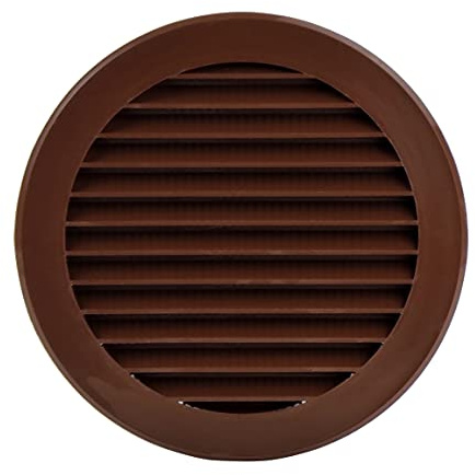 Steinberg14 Brown 125mm Air Vent Cover with Insect Mesh - 5 inch Round Air Vent Covers for Walls and Ceilings - Vent Covers - Air Vents for Interior Walls - Plastic Ventilation Grille