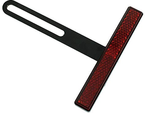Motorrad Reflektor hinten schmal rot mit T-Halter 100x13mm Rückstrahler Katzenauge Roller Quad E-geprüft