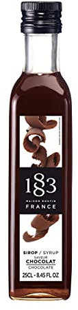 1883 Maison Routin Premium Chocolate Syrup - Flavoured Coffee Syrup, Desserts, Cocktails, Vegan-Friendly, Allergen-Free, No Artificial Colours, 250ml Glass Bottle