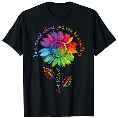 LGBTQ Regenbogen Sonnenblume Be Kind Gay Love Pride Blume T-Shirt